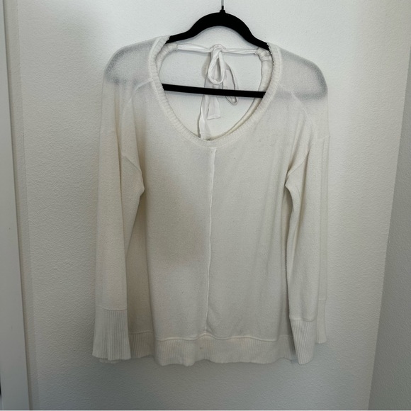 Anthropologie Saturday Sunday Tie Back Fleece Tunic Top Split Hem Size S Women’s - Picture 2 of 9